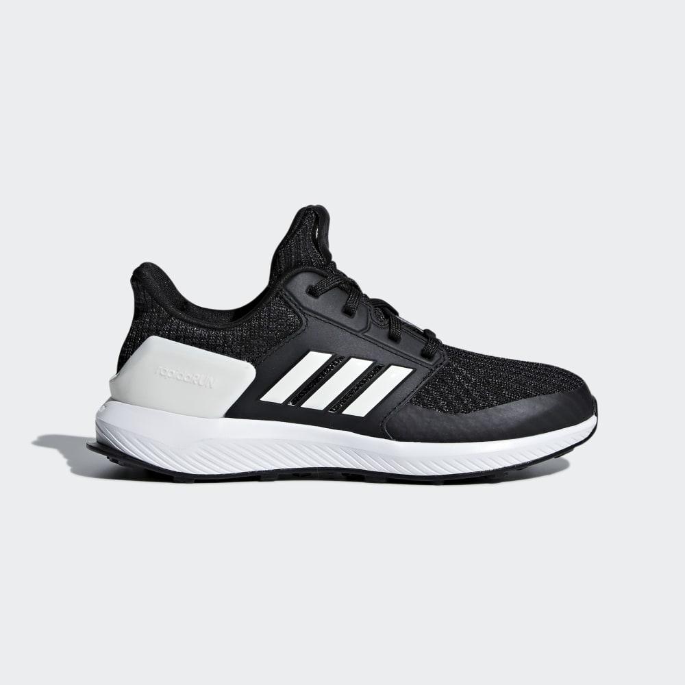 Adidas Boys' RapidaRun Knit Running Shoes Black/White/Dark Grey Ireland AH2608